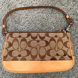 Coach Brown Signature Canvas & Tan Leather Shoulder Bag